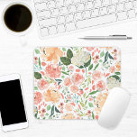 Spring Blush and Peach Watercolor Floral Office Mouse Mat<br><div class="desc">Fresh watercolor blooms with roses,  peonies and hydrangeas in peach,  blush pink and sage green.</div>