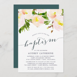 Spring Blush   Baptism Invitation