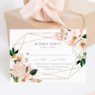 Spring Blush Floral Meal Choice RSVP Card