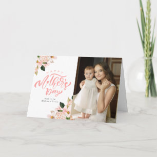 Spring Blush Floral Photo Mother's Day Card