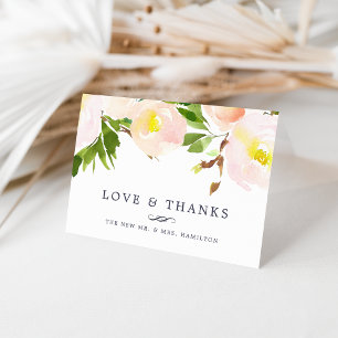 Spring Blush Floral Thank You Card