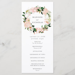 Spring Blush Floral Wedding Ceremony Programme