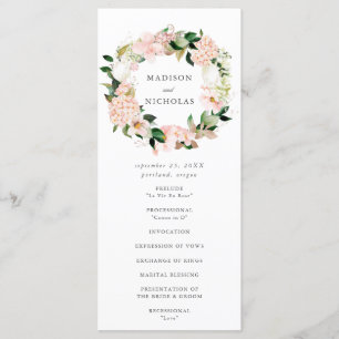 Spring Blush Floral Wedding Ceremony Programme