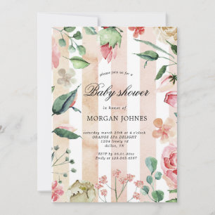 spring blush garden elegant Baby Shower Invitation