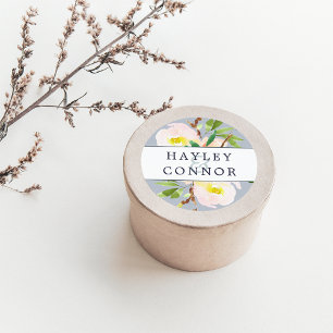 Spring Blush Personalised Wedding Classic Round Sticker