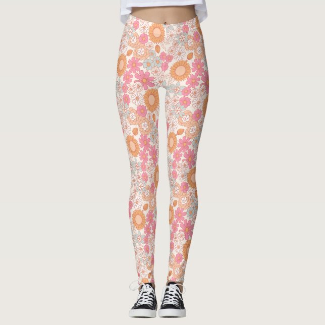 Spring Boho Flowers 1 Leggings (Front)
