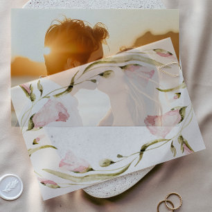 Spring Boho Wildflower Wedding Frame Vellum Invitations