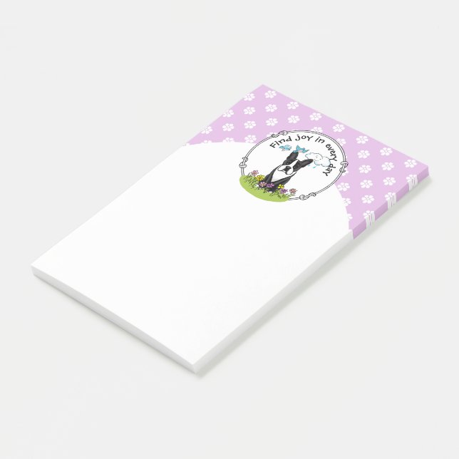 Spring Boston Terrier (black) Cute dog Post-it Notes (Angled)