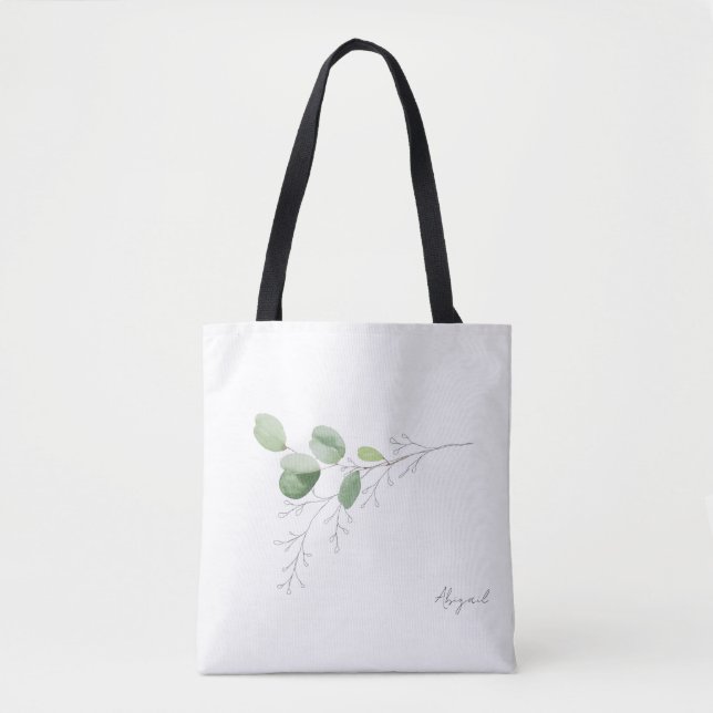 Spring Botanical Custom Bridesmaid Tote Bag (Front)