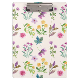 Spring Botanical Decorative Blooming Seamless Clipboard