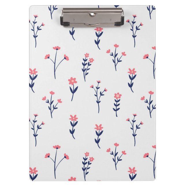 Spring Botanical Decorative Blooming Seamless Clipboard (Front)
