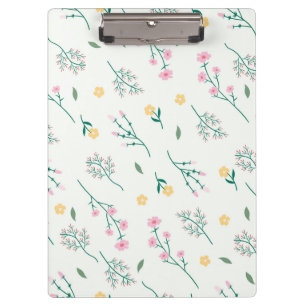 Spring Botanical Decorative Blooming Seamless Clipboard