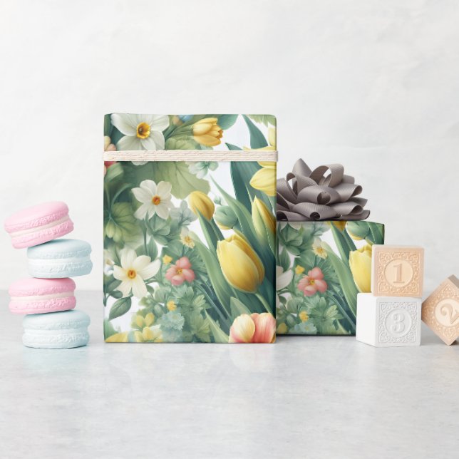 Spring Botanical Floral Wrapping Paper (Baby Shower)