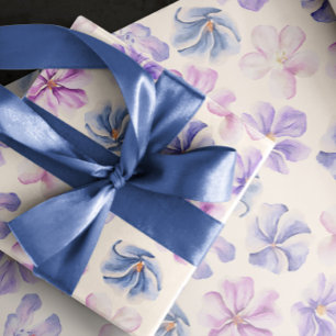 Spring Botanical Pink & Purple Flowers  Wrapping Paper