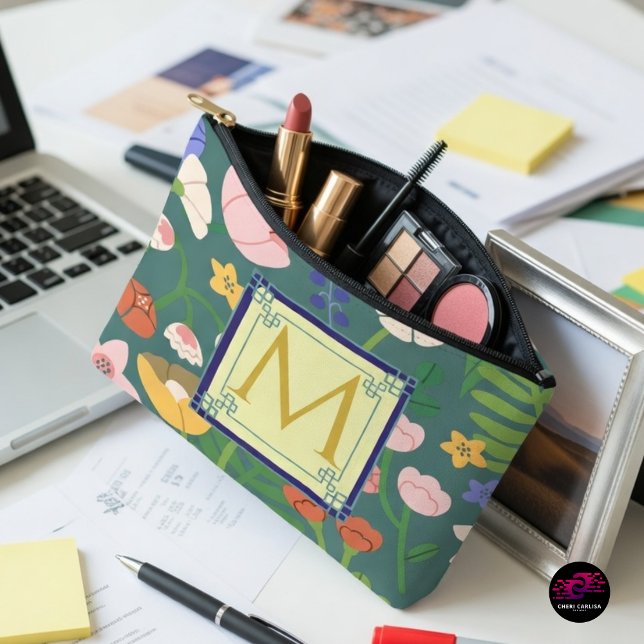 Spring Botanicals Monogram Accessory Pouch (Main character energy, but make it organized. 💄🌿)