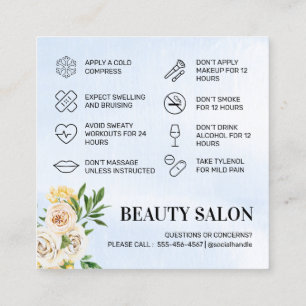 Spring Botox Aftercare Business Card