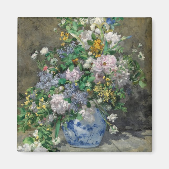 Spring Bouquet, 1866 by Pierre-Auguste Renoir Magnet (Front)