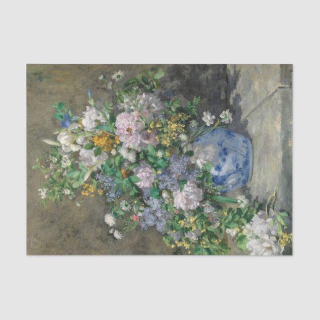 Spring Bouquet, 1866 by Pierre-Auguste Renoir Tissue Paper (Front)