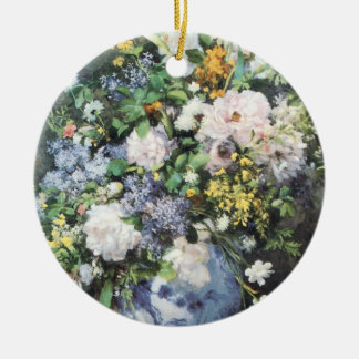 Spring Bouquet by Pierre Renoir, Vintage Flowers Ceramic Tree Decoration