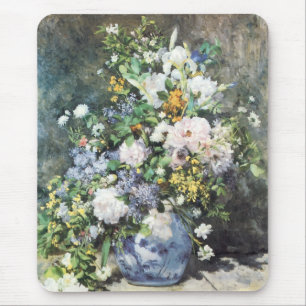 Spring Bouquet by Pierre Renoir, Vintage Flowers Mouse Mat