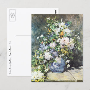 Spring Bouquet by Pierre Renoir, Vintage Flowers Postcard