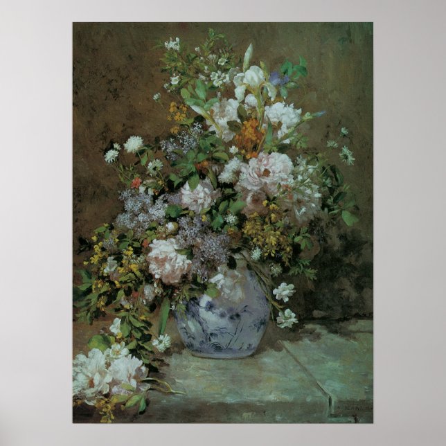 Spring Bouquet by Pierre Renoir, Vintage Flowers Poster (Front)