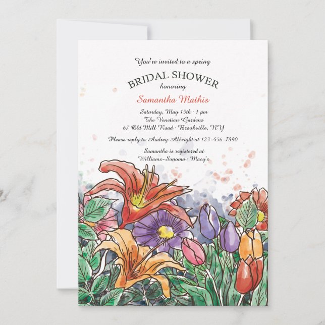 Spring Bouquet Invitation (Front)