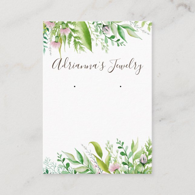 Spring Bouquet Necklace & Earring Display Business Card (Front)