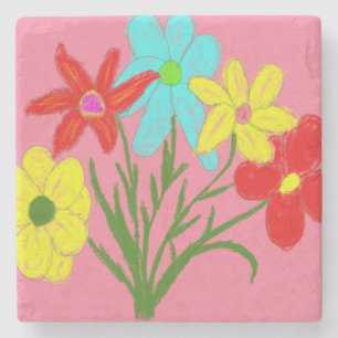 Spring bouquet stone coaster