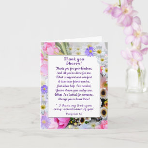 Spring Bouquet Thank You Christian Friend Card