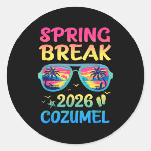 Spring Break Cozumel 2026 Vacation Trip Sungles  Classic Round Sticker