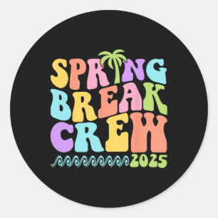 Spring Break Crew 2025 Matching Family Group Vacat Classic Round Sticker