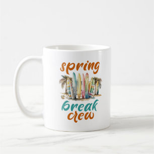 Spring Break Crew Beach Vibes Squad 2025 Family Coffee Mug