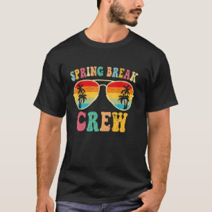Spring Break Crew Retro Beach Vacation for Kids, M T-Shirt