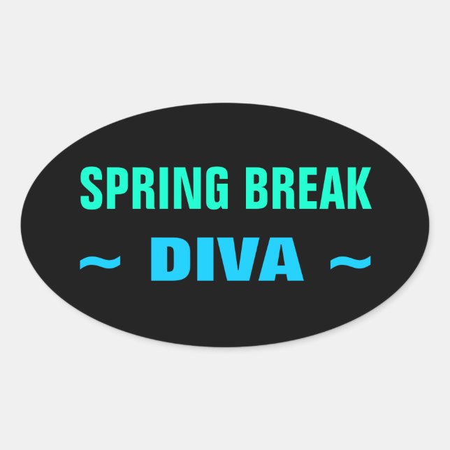 SPRING BREAK DIVA stickers (4, oval) (Front)