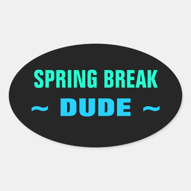 SPRING BREAK DUDE stickers (4, oval) (Front)