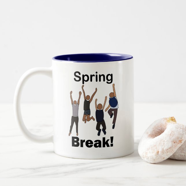 Spring Break Friendship Two-Tone Coffee Mug (With Donut)