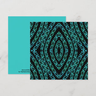 Spring Break Leaves Turquoise Colored Art Design Card