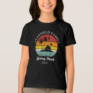 Spring Break Palm Trees Beach Family Matching Tri-Blend Shirt