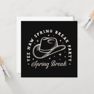 Spring break party disco cowgirl western black invitation