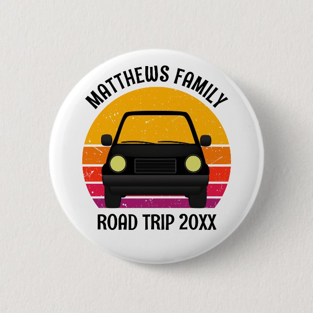 Spring Break Road Trip Sunset Customized 6 Cm Round Badge (Front)