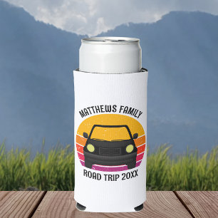 Spring Break Road Trip Sunset Customized Seltzer Can Cooler