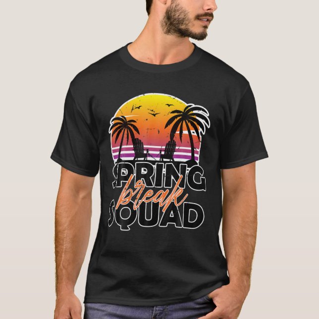 Spring Break Squad 2022 Retro Matching Group Vinta T-Shirt (Front)