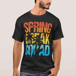 Spring Break Squad Beach Surfer Palm Tree Artwork T-Shirt