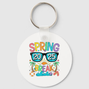 Spring Break Squad Crew Vintage 2025 Beach Palm Fa Key Ring