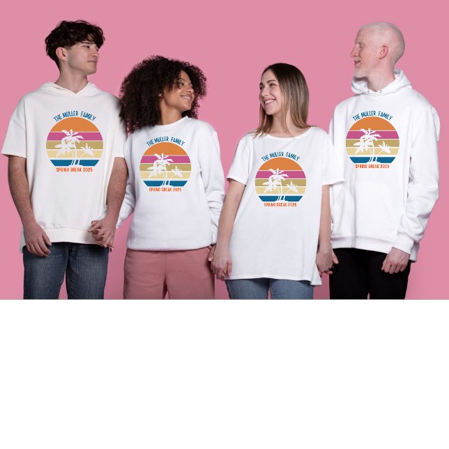 Spring Break Trip Beach Sunset Custom Family T-Shirt (Creator Uploaded)