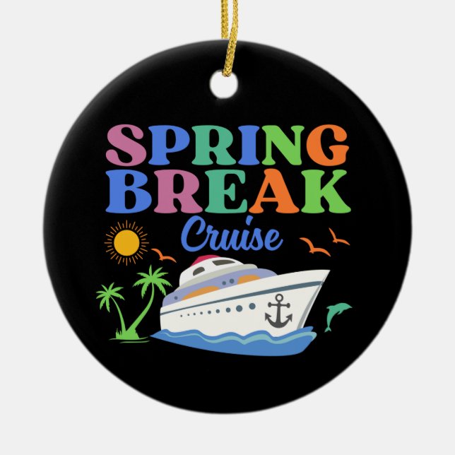 Spring Break Vacation Men's Basic T-Shirt Ceramic Tree Decoration (Front)