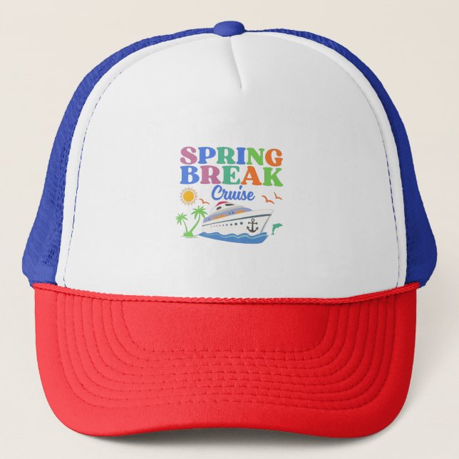Spring Break Vacation Men's Basic T-Shirt Trucker Hat (Front)