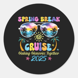 Spring Breaks Cruise Memories 2025 Traveling Summe Classic Round Sticker