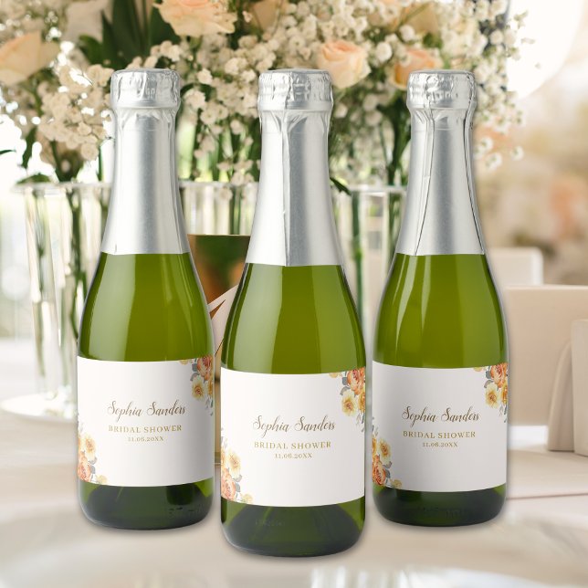 Spring Bridal Shower Featuring Orange Blossoms Sparkling Wine Label (Creator Uploaded)